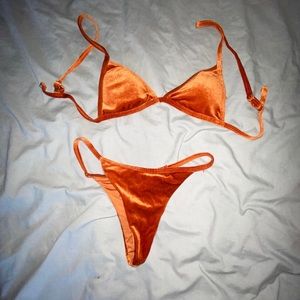 Velvet thong bikini